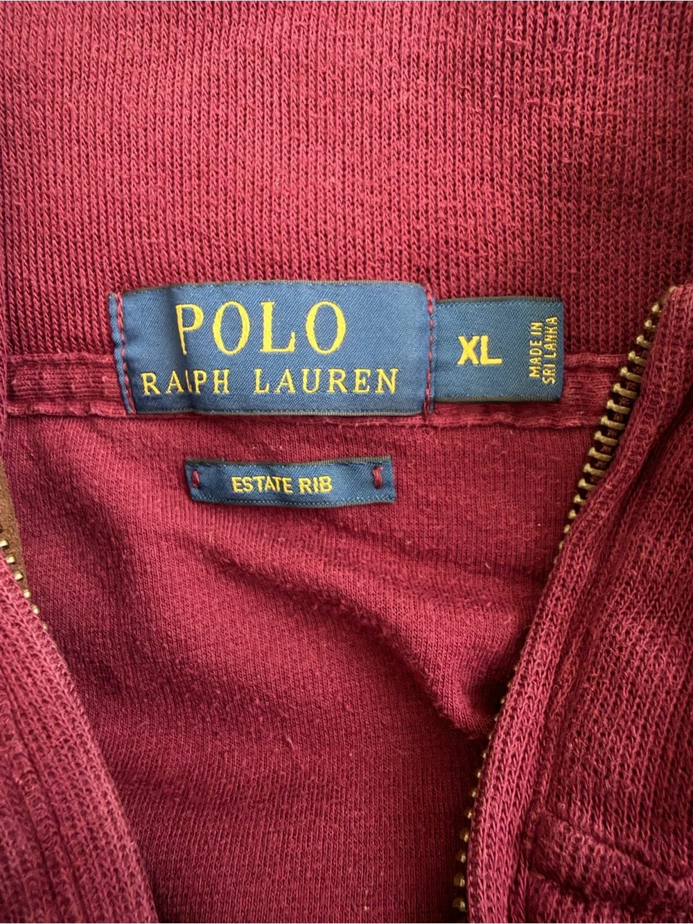 Polo Ralph Lauren Men's Burgundy 1/4 Zip Pullover Sweater XL Classic Wine Fall